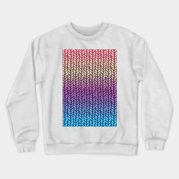 Rainbow Gradient Chunky Knit Pattern Crewneck Sweatshirt by micklyn